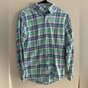 Vineyard Vines Slim Fit Cotton Button Down Men’s Small Pastel Plaid (033)